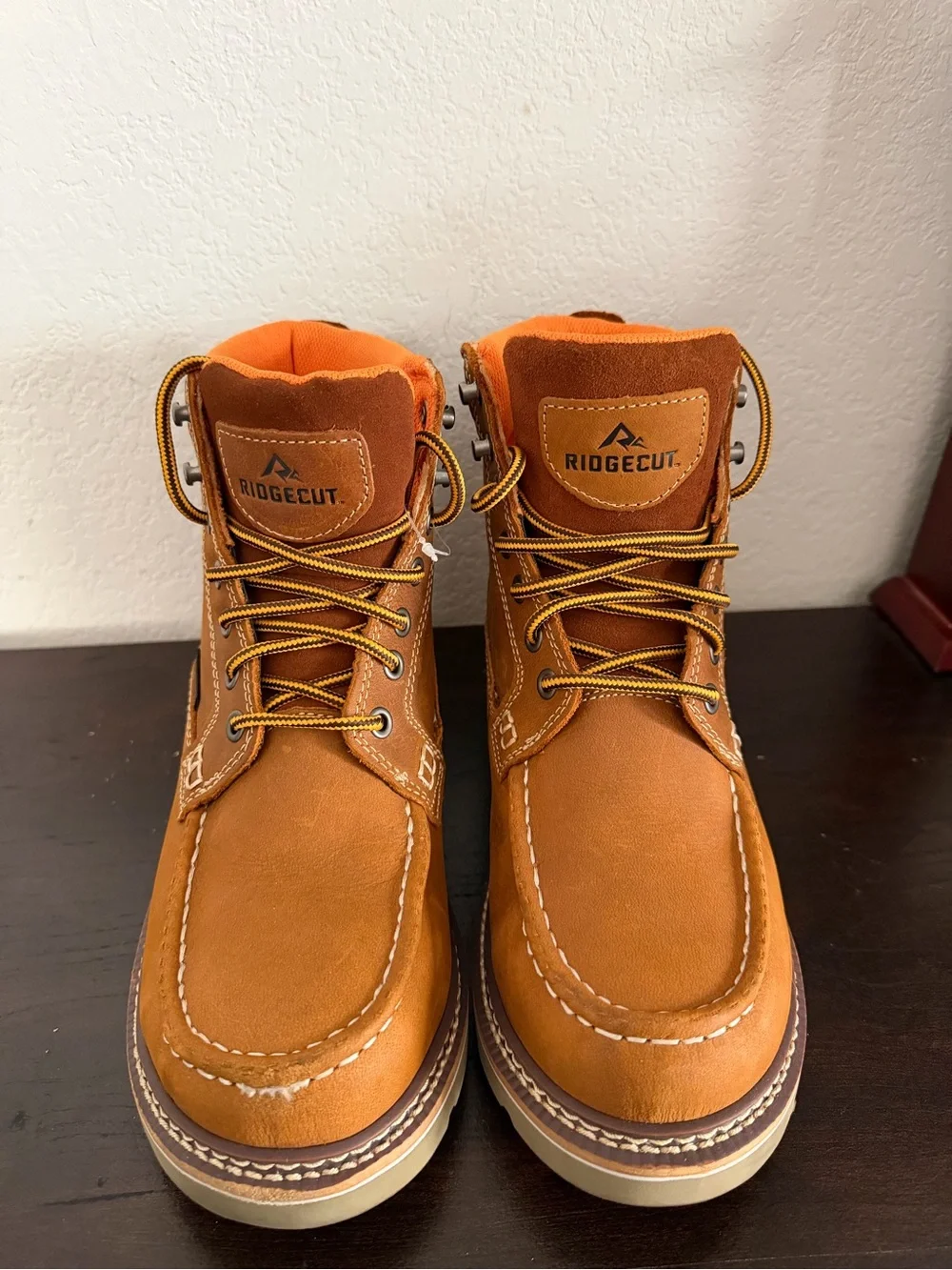 RidgeCut Men's Brown Work Boots - Lace-Up Ankle Support